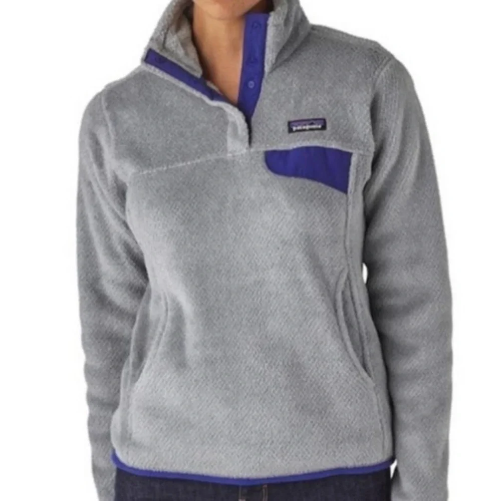 Patagonia Grey Half-Button Fleece Jacket - Picture 1 of 13